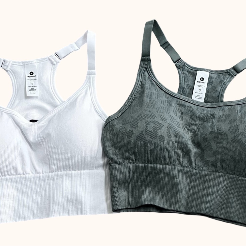 90 Degrees NWT Safari Trail 2pack sport bra laurel wreath loving leopard size S